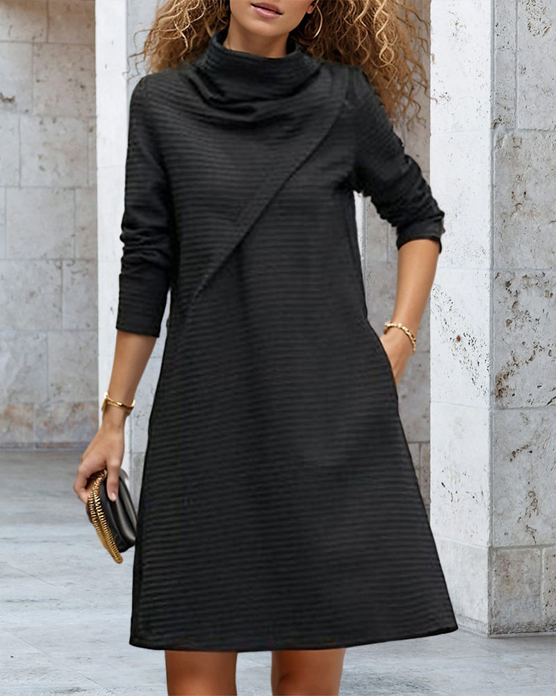High neck pocket couture dress