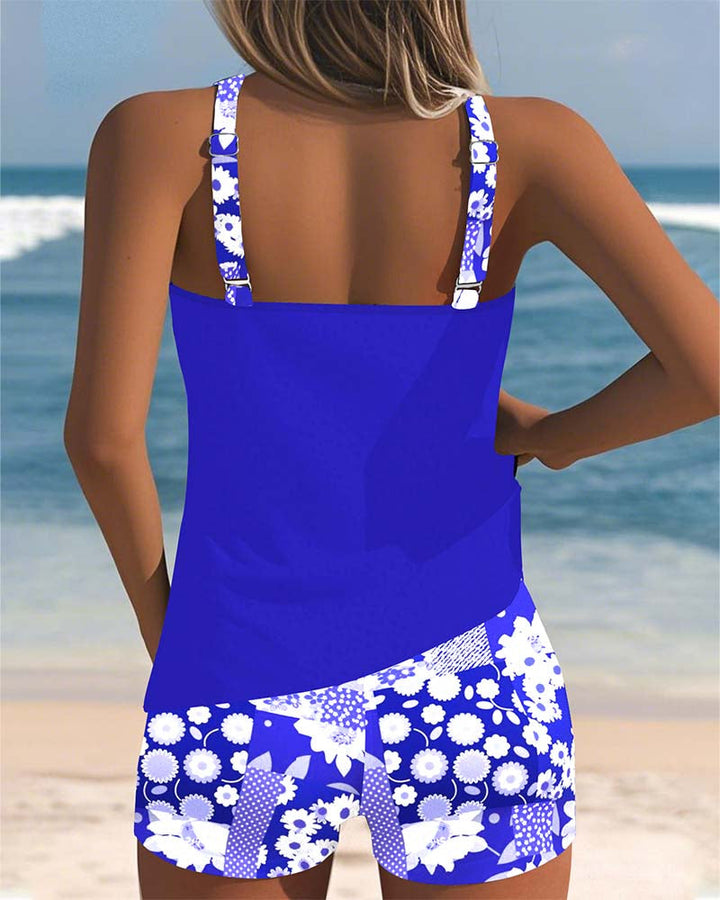 Hazel - Floral Print Two-Piece Swim Set