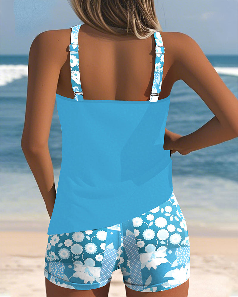 Hazel - Floral Print Two-Piece Swim Set