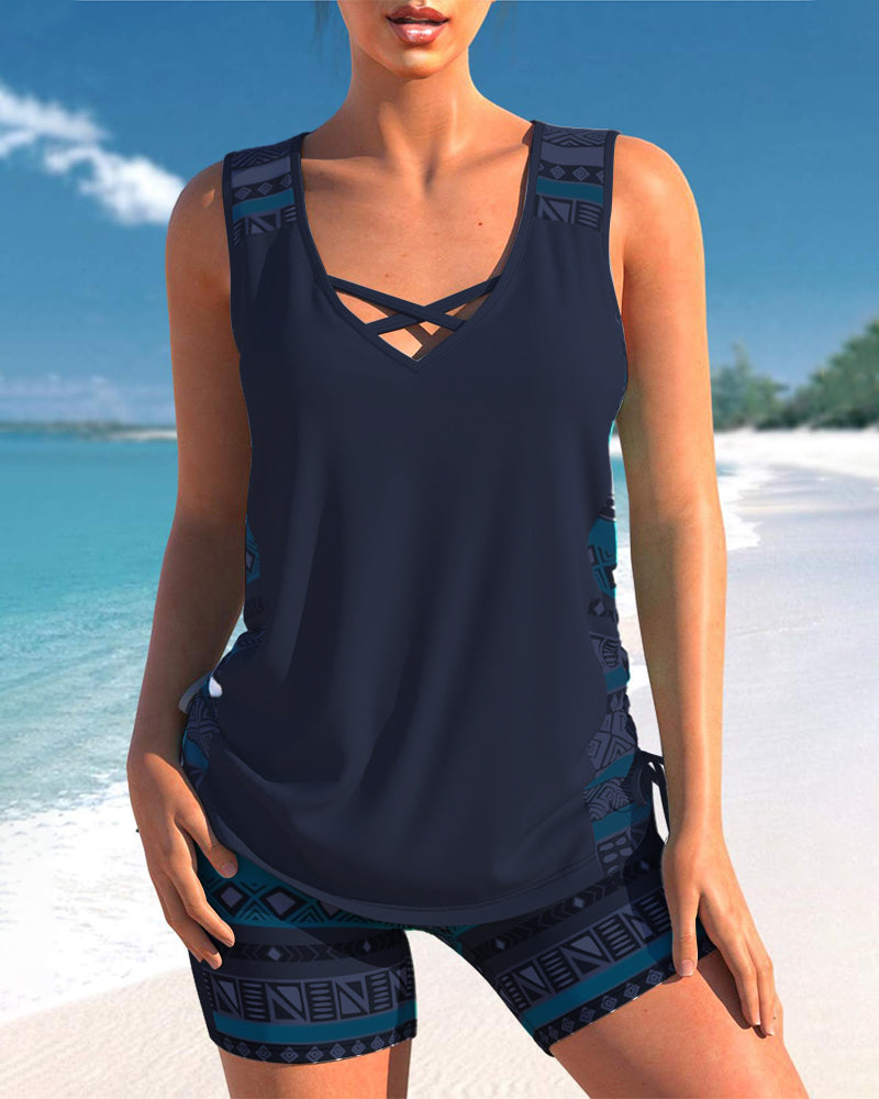 Pearl - Tankini Featuring Geometric Print
